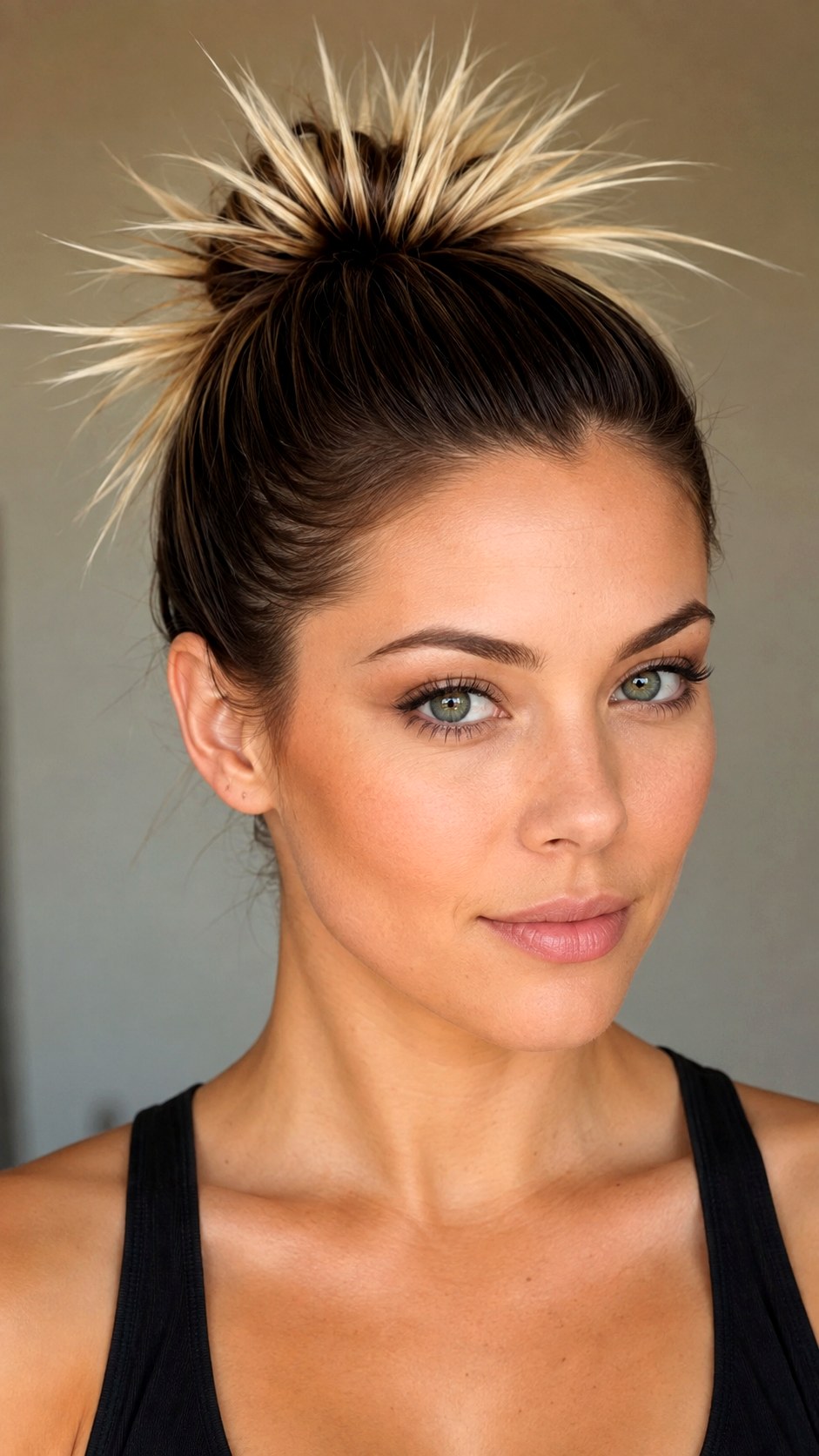 Frosted Tips Spiked Bun Look - 20 spike bun hairstyle ideas