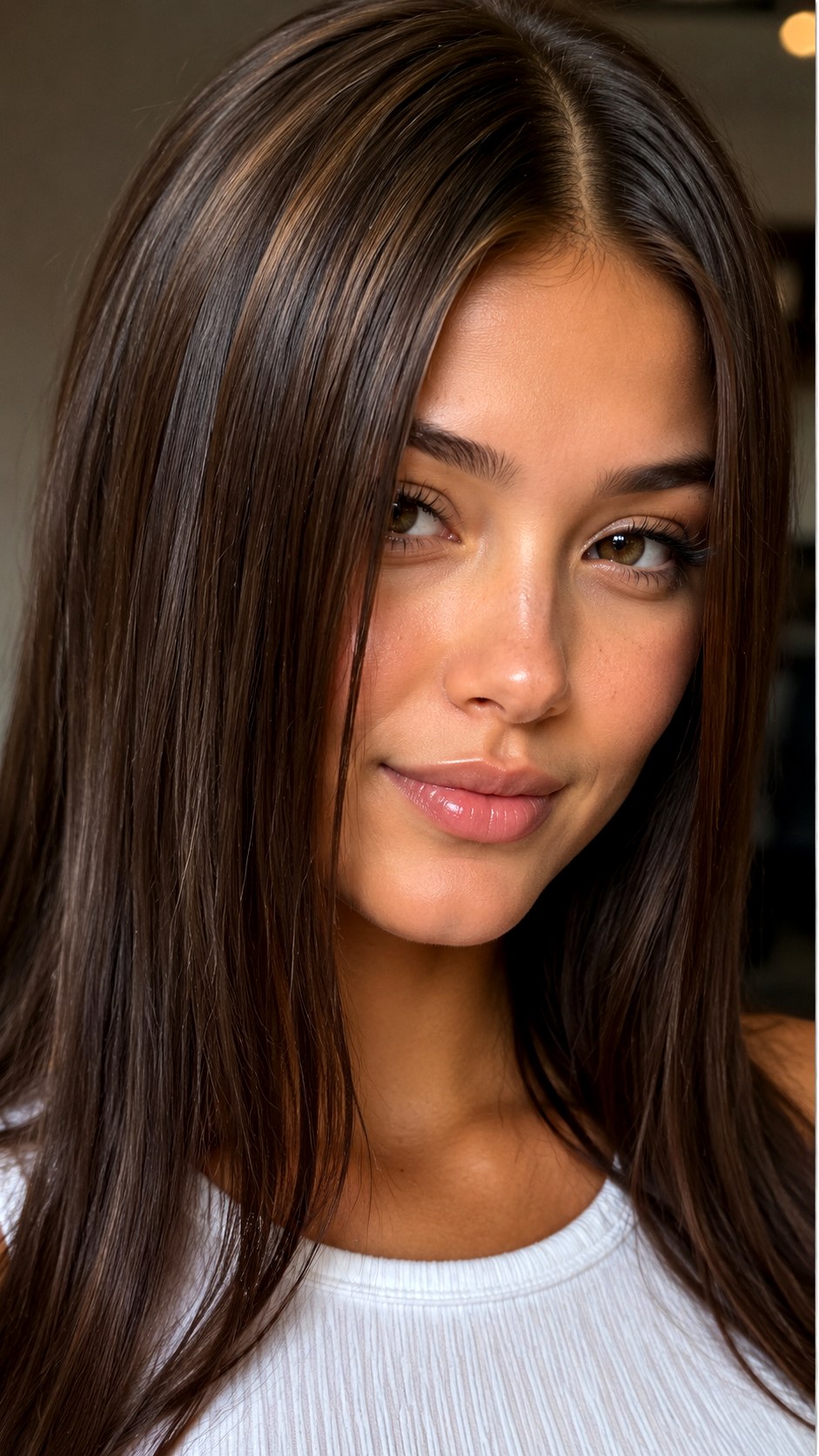 Glazed Dark Chocolate Babylights - 20 brunette hair color highlights ideas