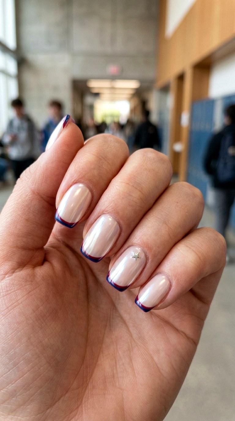 Glazed Schoolgirl Chrome - 25 back to school nail ideas