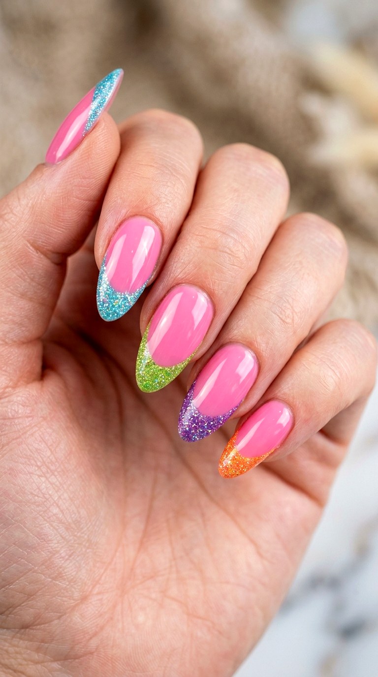 Glittery Sweet Tart Tips - 22 sweet tart nail ideas