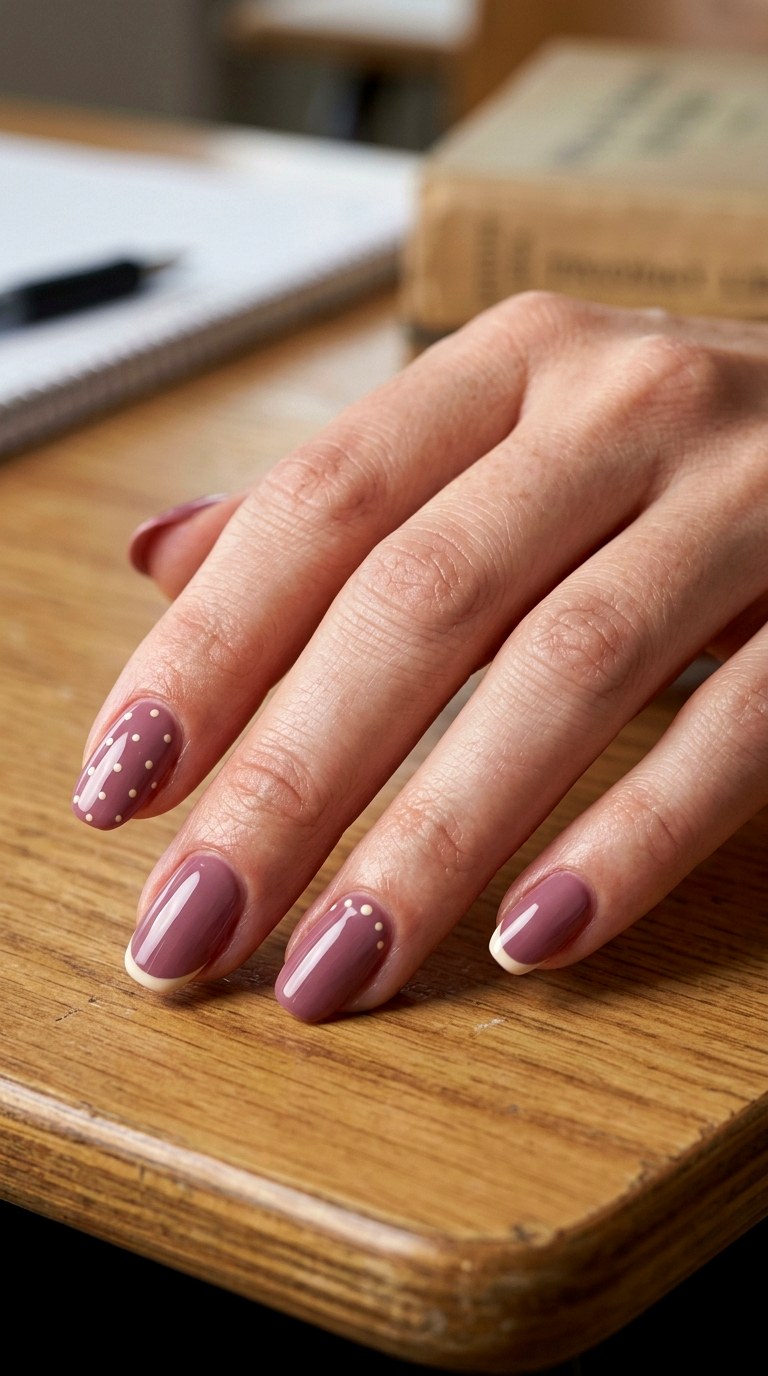 Glossy Mauve Academic Nails - 23 back to school nail art inspiration ideas