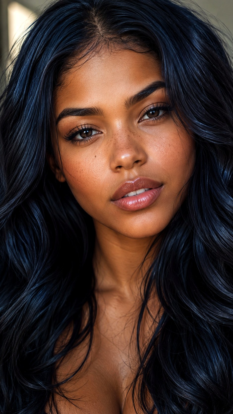 Glossy Midnight Blue Black - 25 hair color for morena ideas