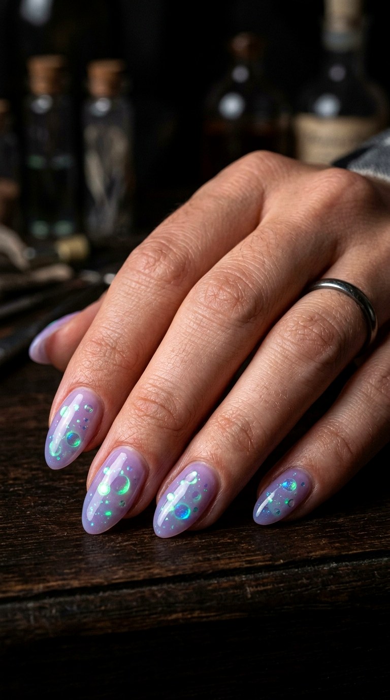 Glow in the Dark Potion Nails - 21 halloween nail inspo ideas