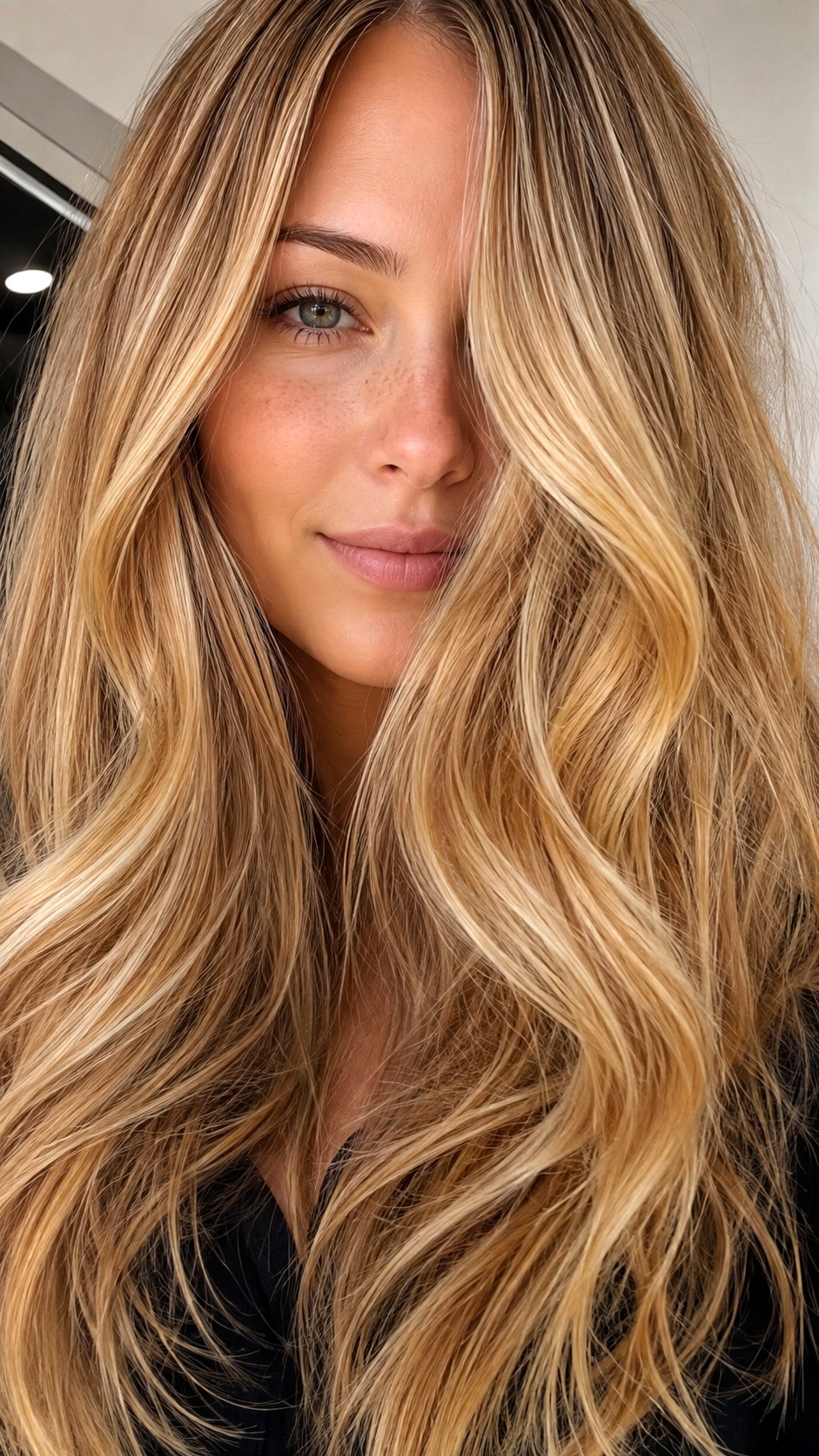 Golden Blonde Babylights - 25 long hair highlights ideas