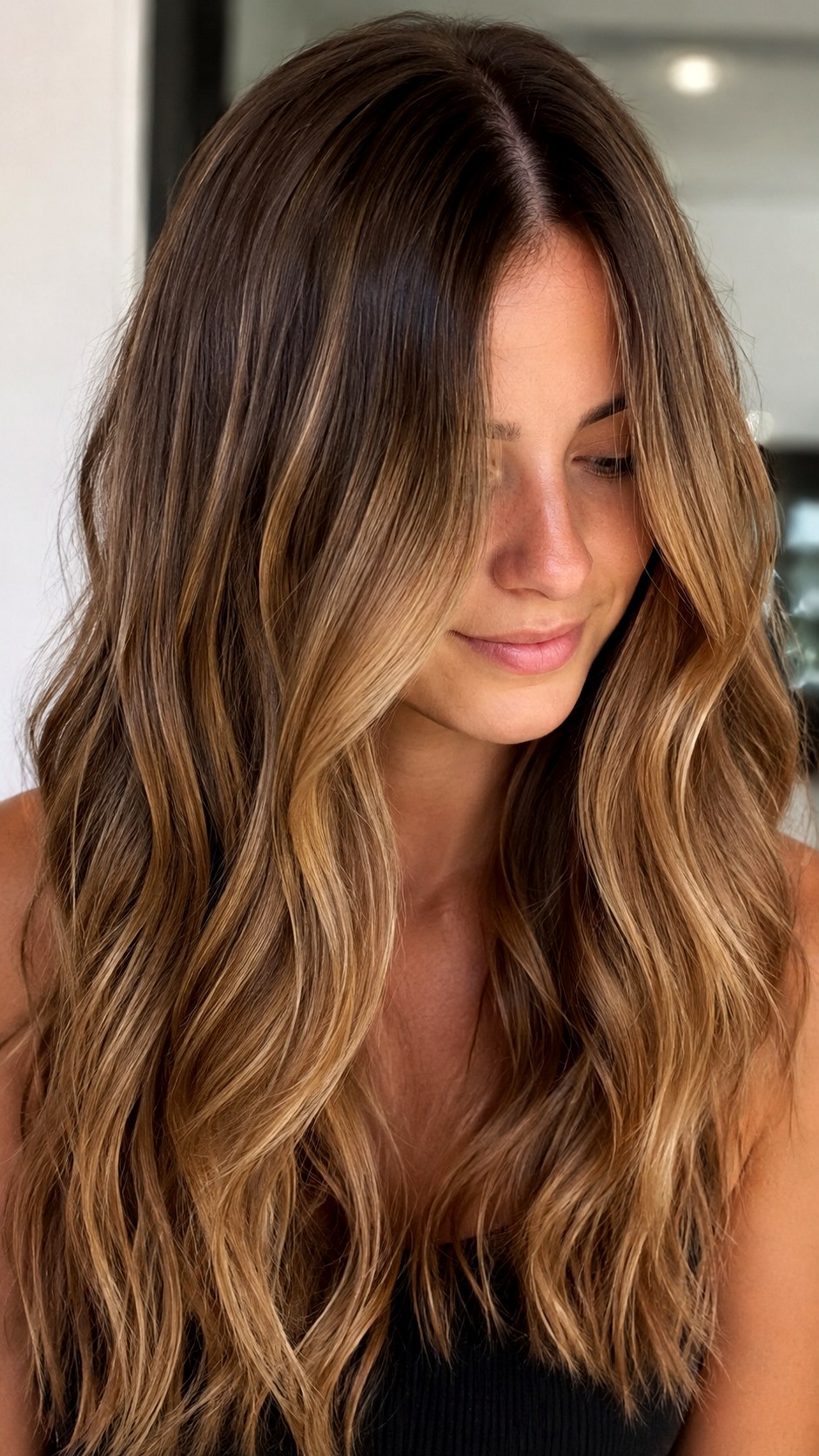 Golden Honey Rooted Lowlight Blend - 25 brown hair color ideas