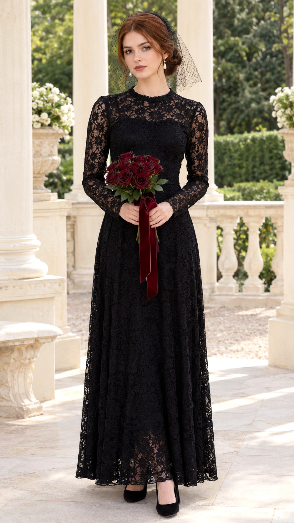 Gothic Bride Black Dress Costume - 20 black dress halloween costume outfit ideas