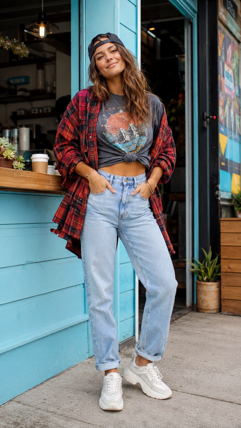 Graphic Tee and Light Denim Jeans - 21 Light Denim Jeans Outfit Ideas