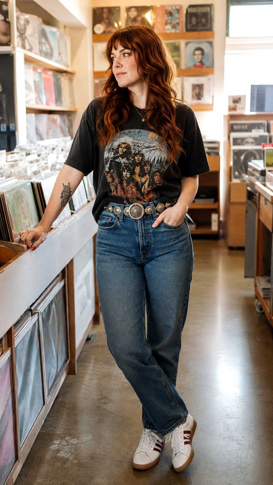 Graphic Tee and Vintage Wash Jeans - 23 Vintage Wash Jeans outfit Ideas