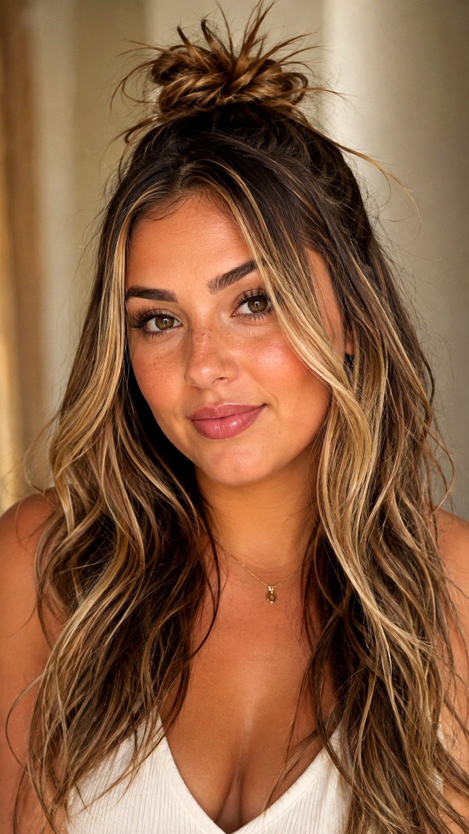 Half Up Half Down Spiky Style - 20 spike bun hairstyle ideas