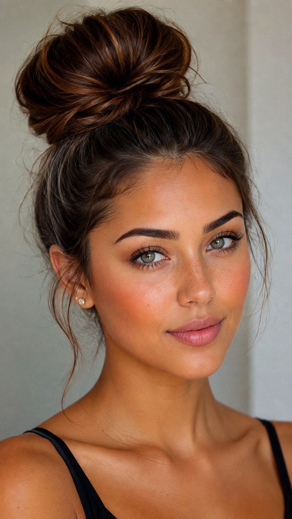 High Ponytail Wrapped Into Bun - 25 y2k bun hairstyle ideas