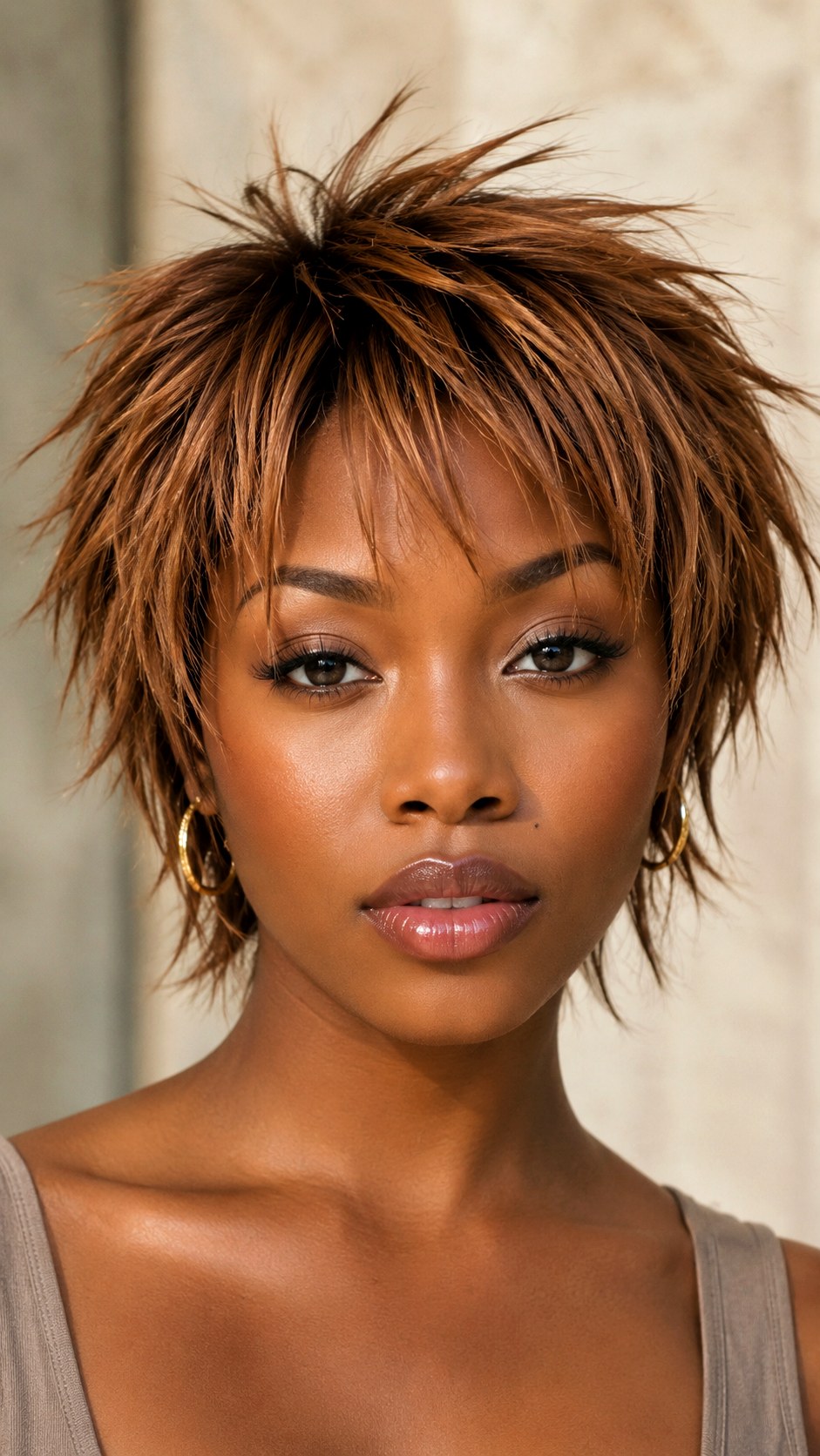 Honey Brown Wispy Spiky Layers - 24 spiky hairstyle ideas