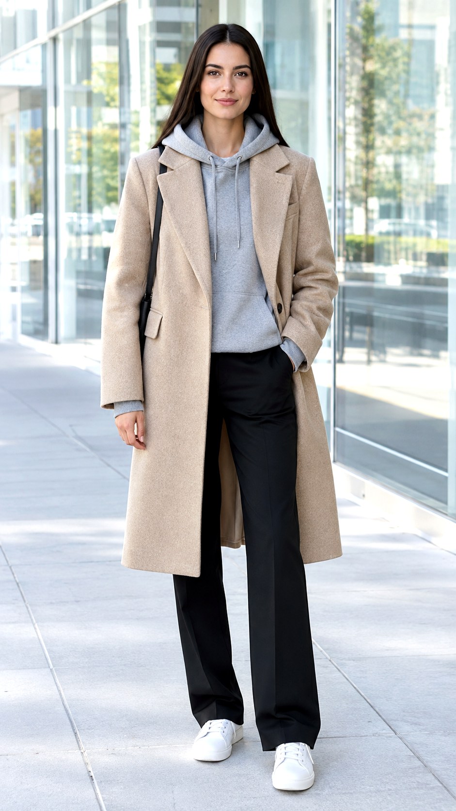Hoodie Under Tailored Overcoat - 23 fall fashion outfit ideas