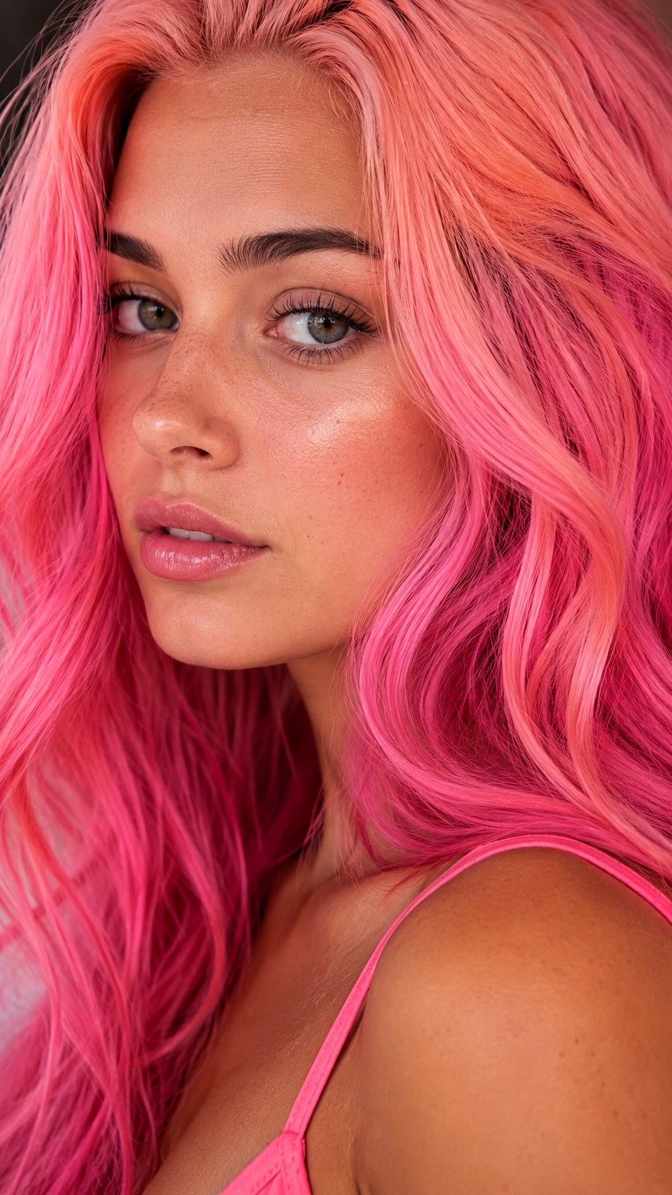 Hot Pink Color Melting Technique - 25 hot pink hair color highlights ideas