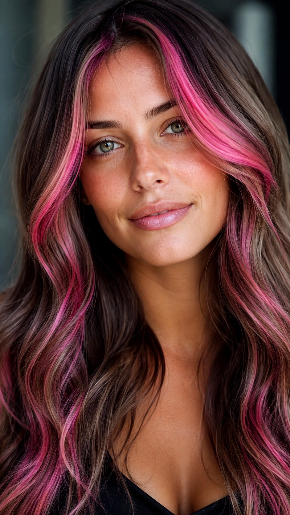 Hot Pink Highlights on Ash Brown - 25 hot pink hair color highlights ideas