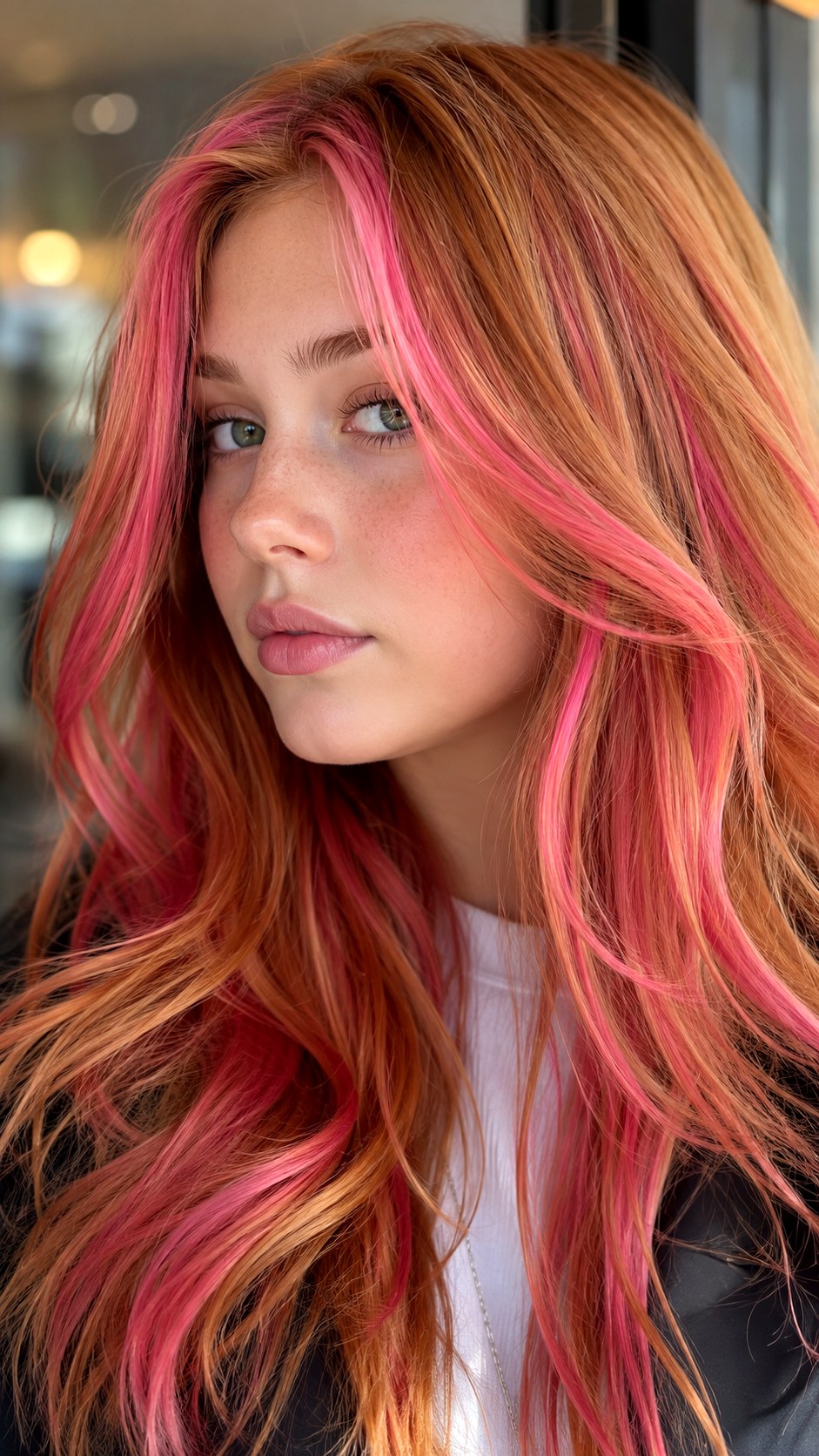 Hot Pink Highlights on Strawberry Blonde - 25 hot pink hair color highlights ideas
