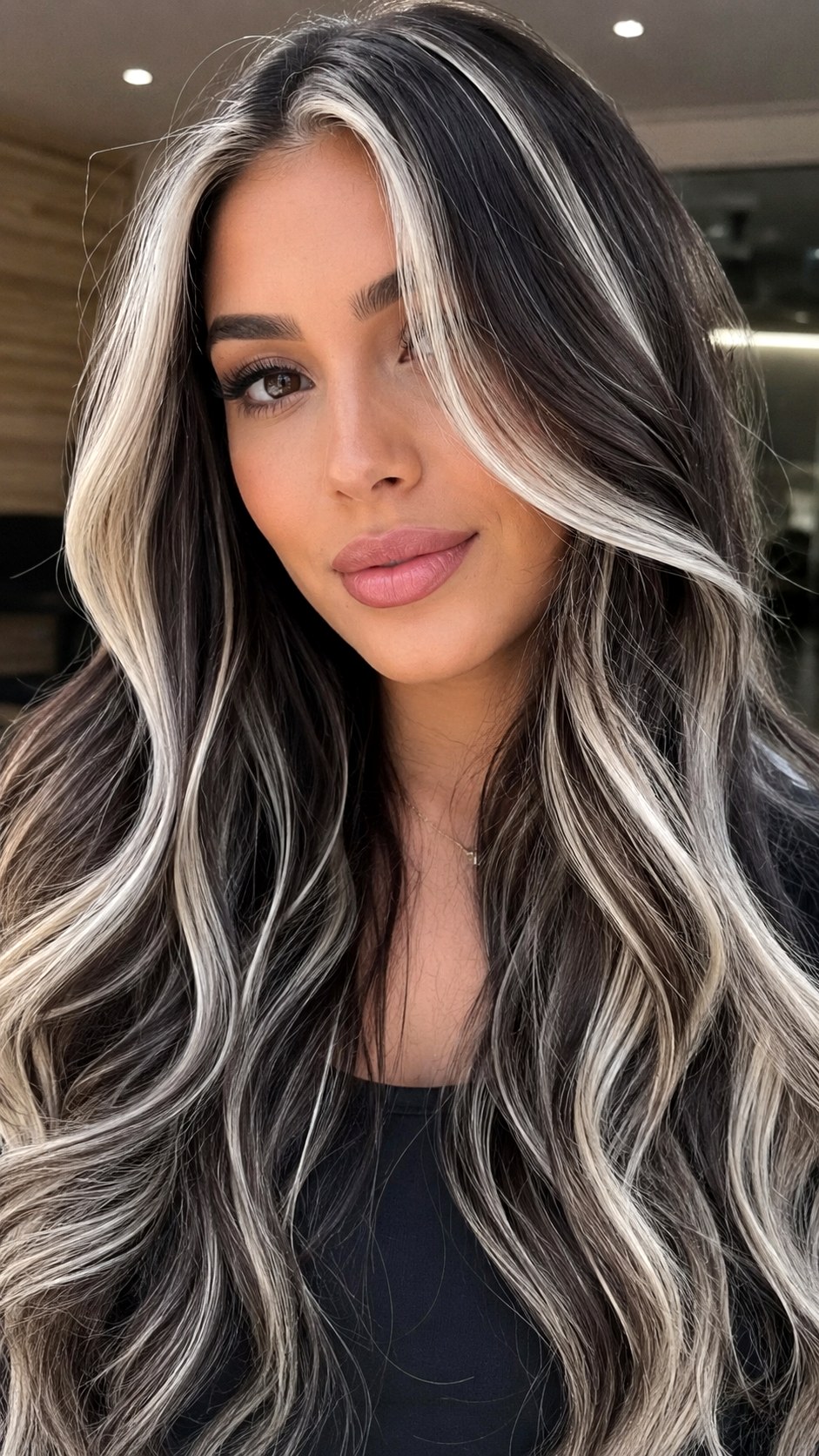 Iced Out Long Wavy Layers - 23 wavy hair highlights ideas