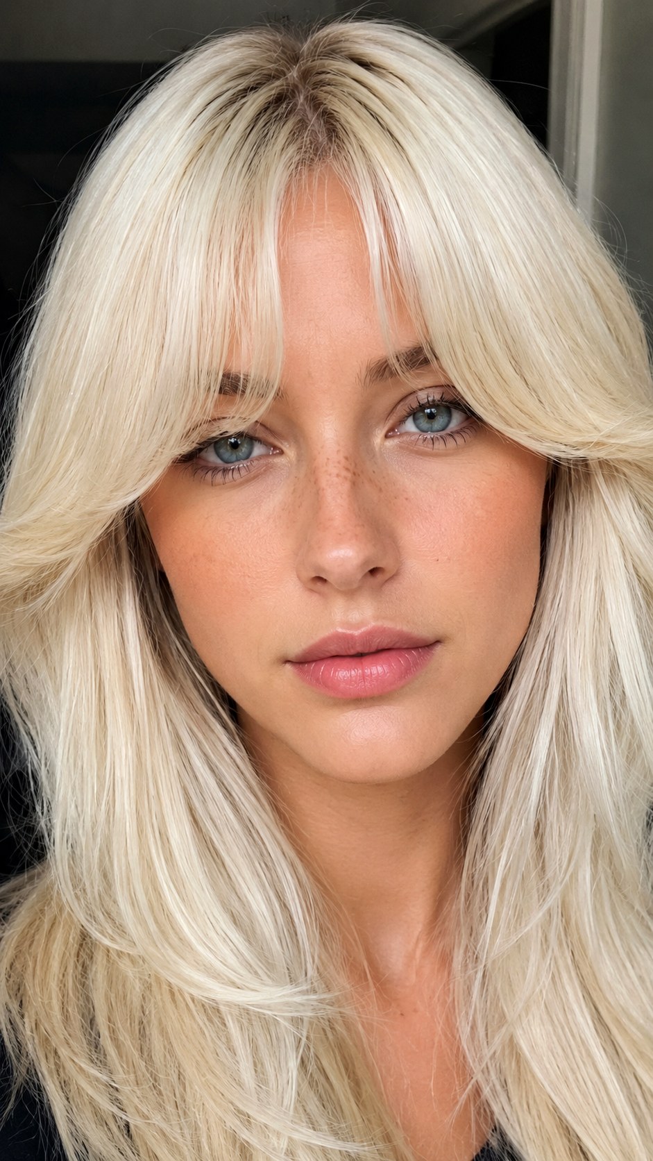 Icy White Blonde Curtain Bangs - 25 Face Framing Curtain Bangs Ideas