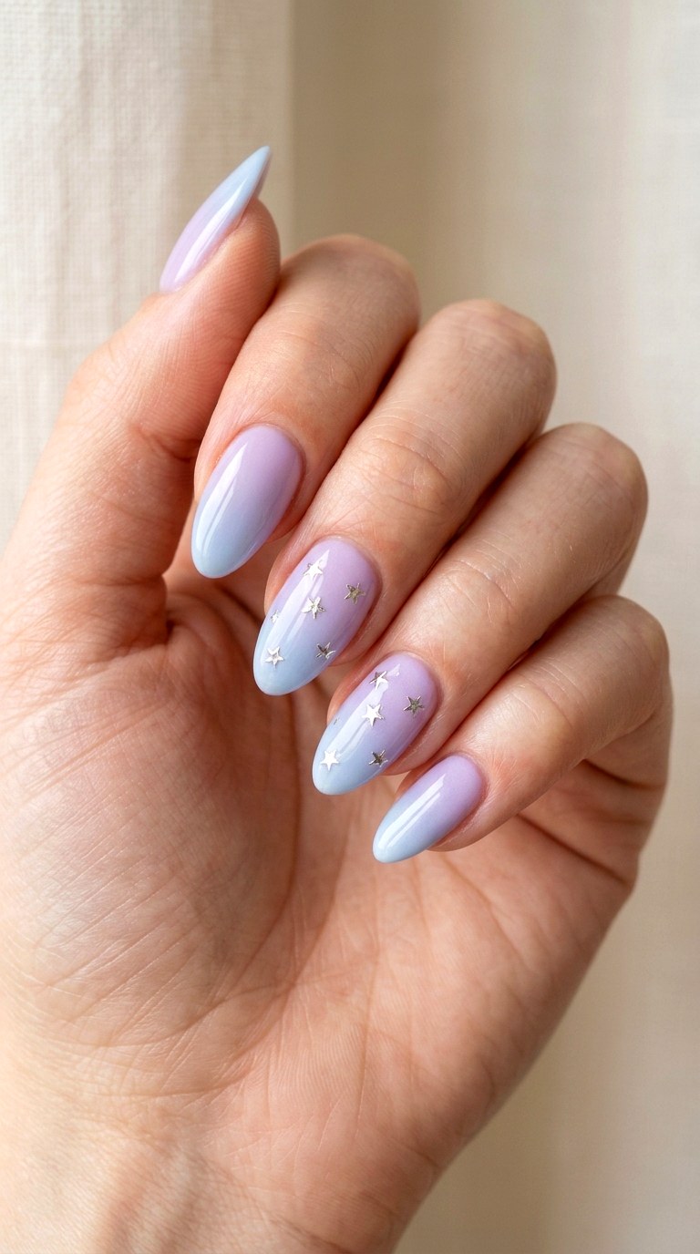 Lavender Blue Ombre Nails - 25 pastel purple blue nail ideas
