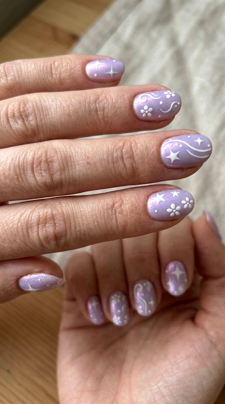 Lavender Pastel Chrome - 22 Whimsical pastel nail art ideas