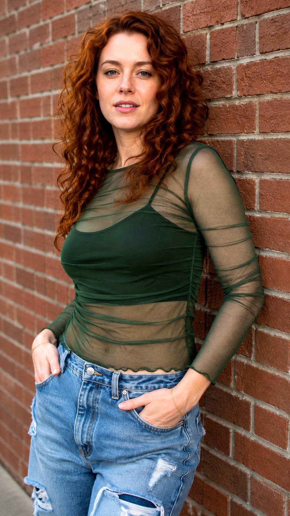 Layered Mesh Top With Distressed Denim - 21 Soft Alternative Outfits Ideas