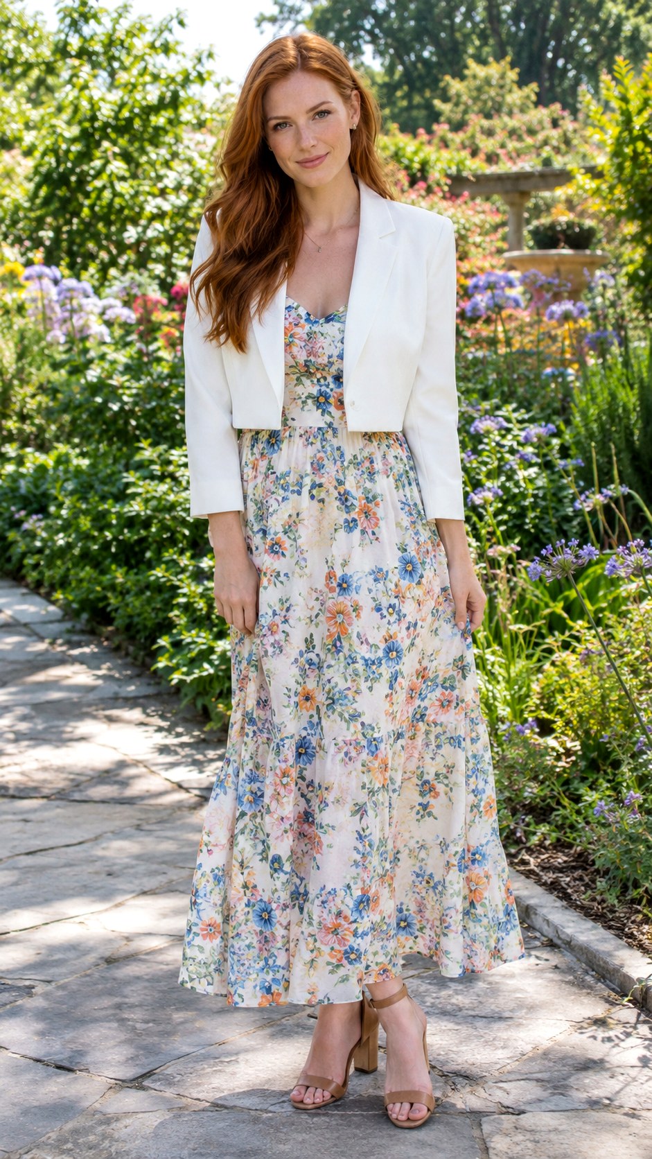 Layered Over a Maxi Dress - 23 cropped blazer outfit ideas