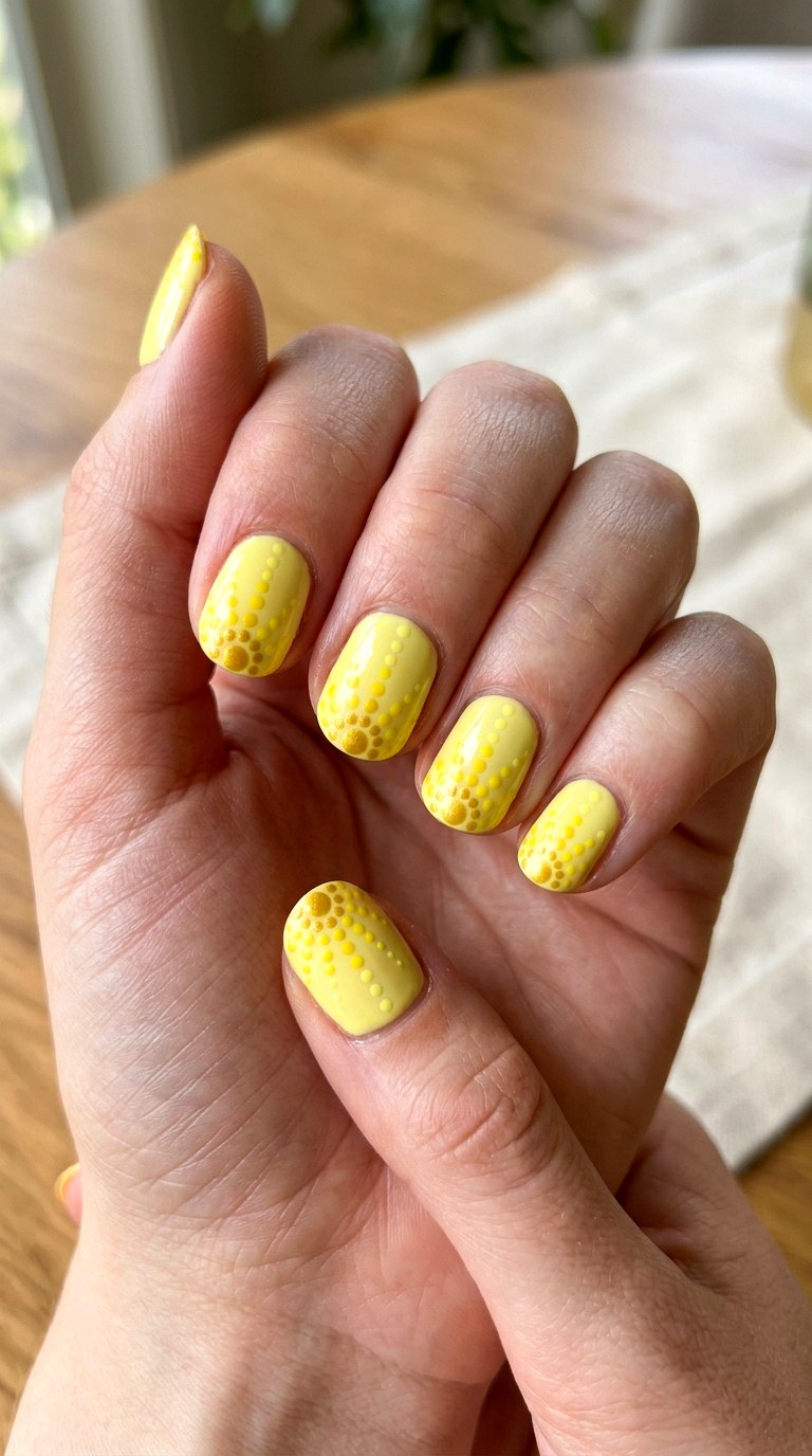 Lemon Dot Sunshine Nails - 22 sunlit tips Yellow nail design ideas