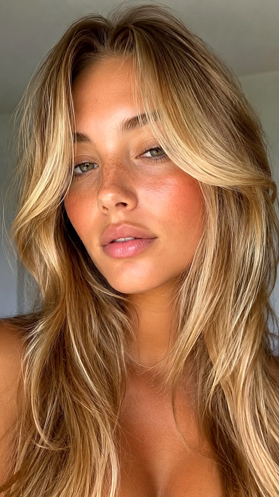 Long Layered Honey Blonde Bangs - 25 Face Framing Curtain Bangs Ideas