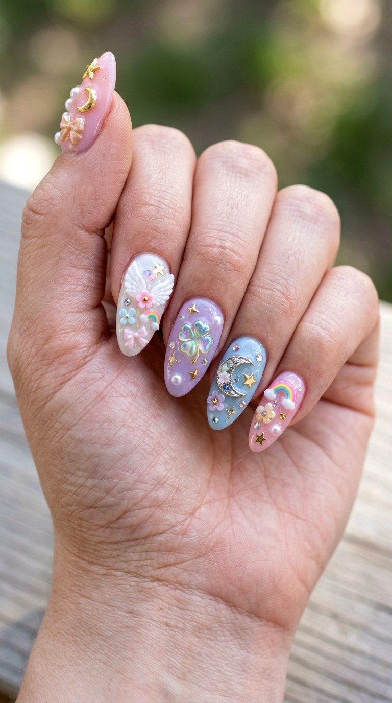 Magical Wishcore Treasure Nails - 23 handmade wish core nail ideas