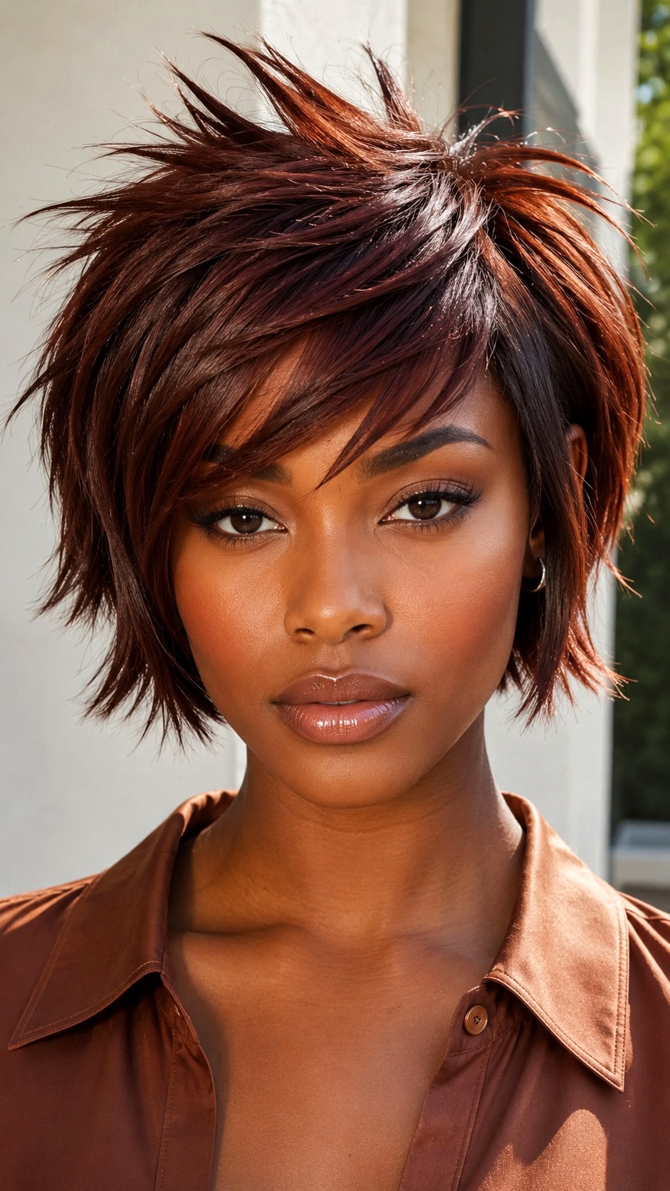 Mahogany Spiky Layered Bob - 24 spiky hairstyle ideas