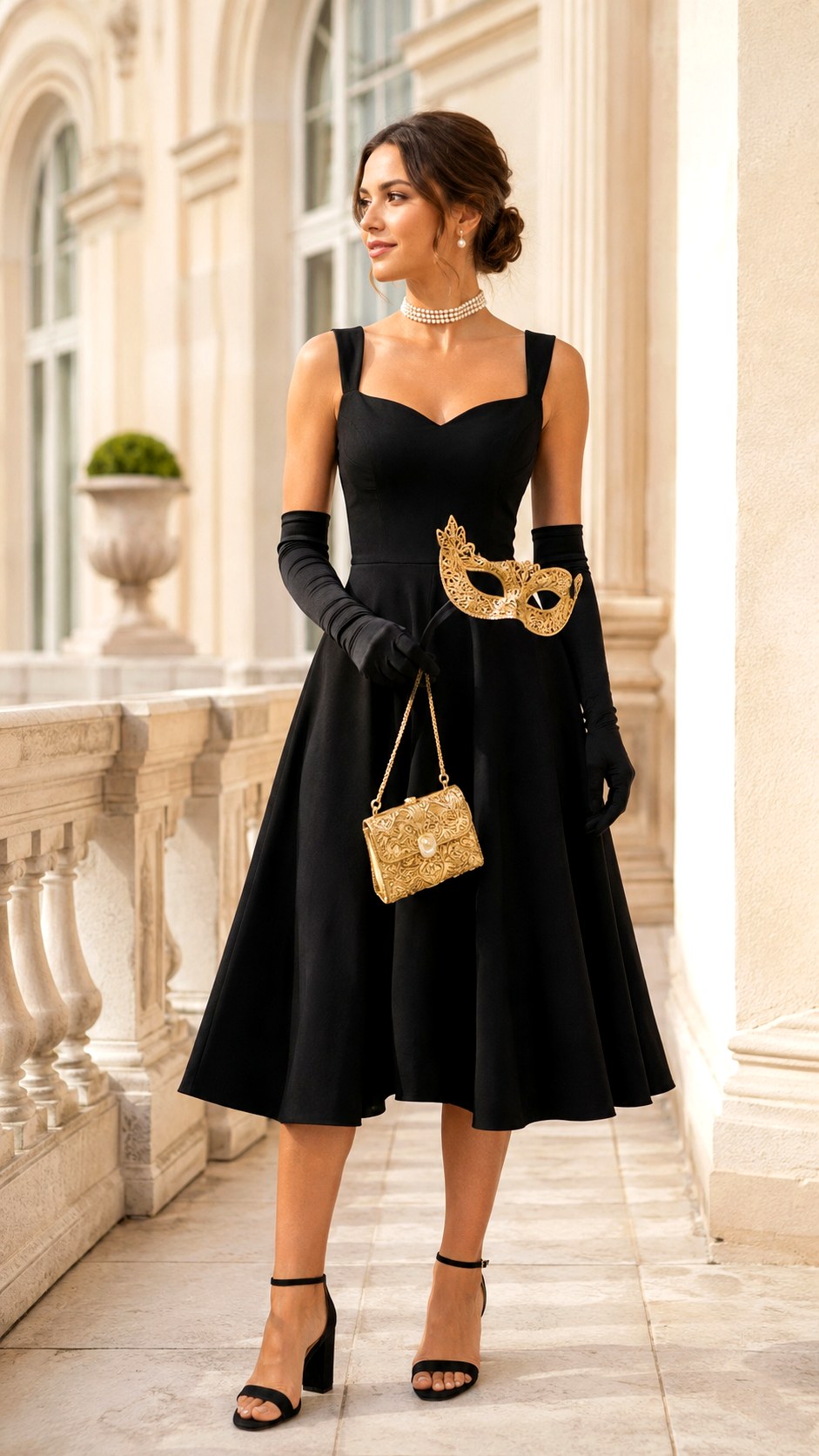 Masquerade Countess Black Dress Costume - 20 black dress halloween costume outfit ideas