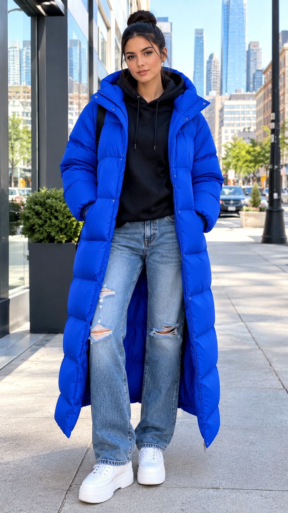 Maxi Puffer Coat Streetwear Outfit Look - 20 fall winter outfit look ideas