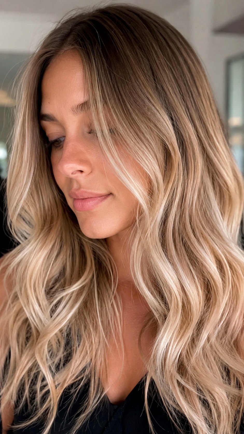 Melted Champagne Blonde Highlights - 21 blonde hair color highlights ideas