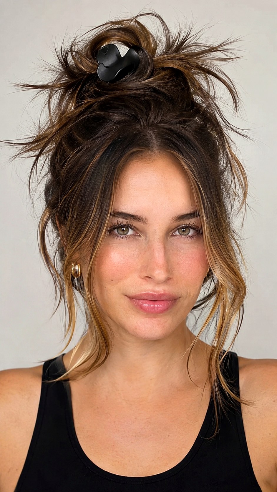 Messy Spiky Top Knot Updo - 21 spiky claw hairstyle ideas