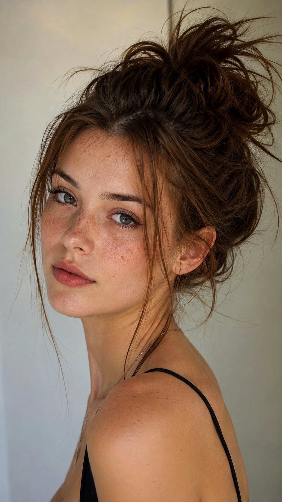 Messy Textured Spiky Bun Look - 20 spike bun hairstyle ideas