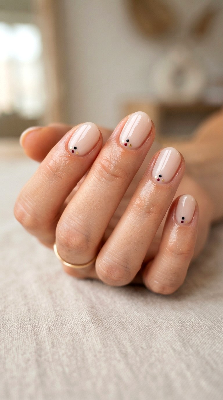 Minimalist Dot Oval Nails - 24 oval short nail ideas