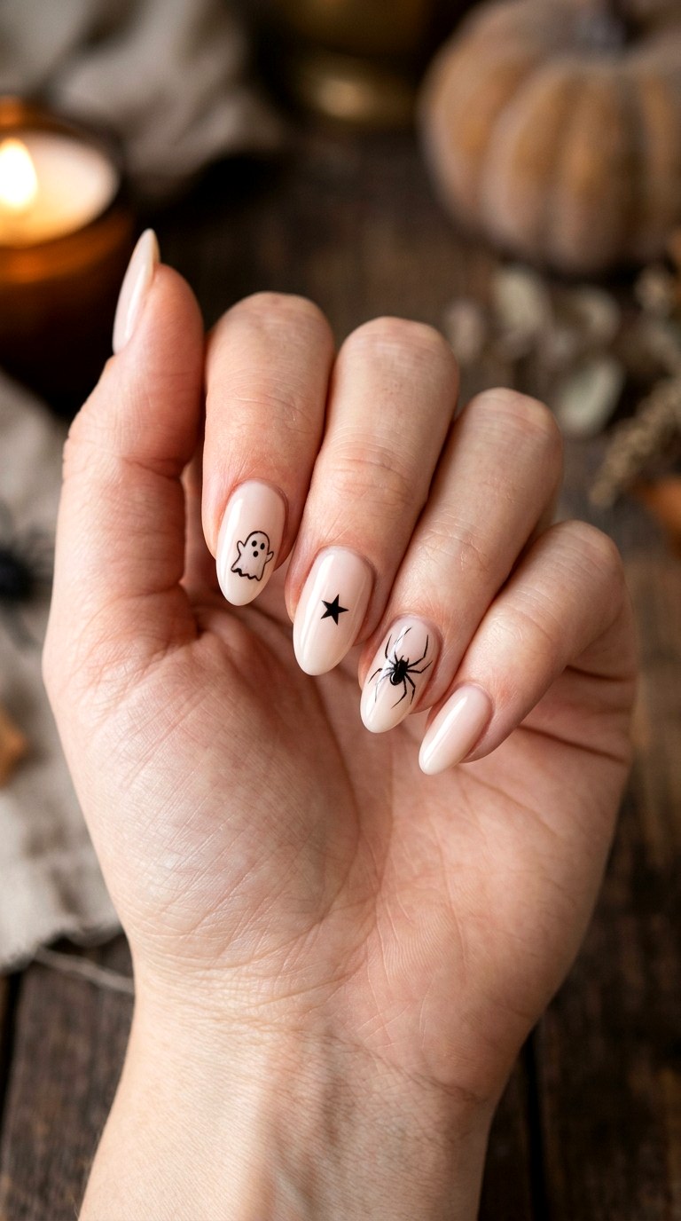 Minimalist Spooky Season Nails - 25 spooky nail ideas