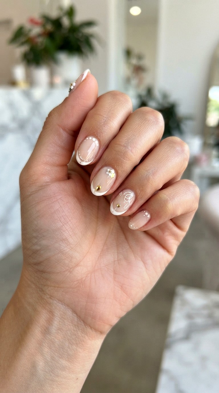 Mixed Mini Art Oval Nails - 24 oval short nail ideas