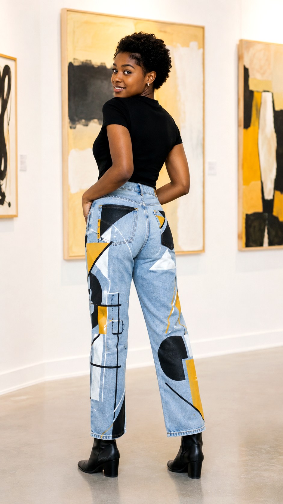 Modern Minimalist Geometric Shapes - 23 custom hand painted senior jeans ideas