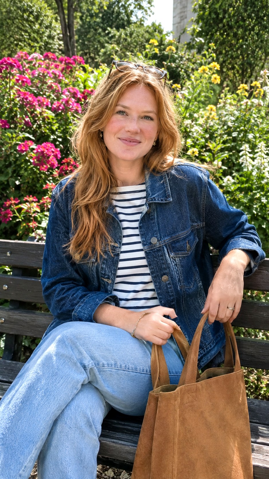 Monochromatic Denim Light Wash Jeans Look - 25 Light Wash Jeans Outfit Ideas