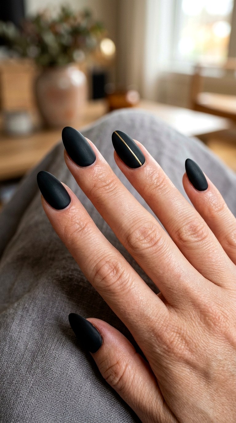 Moody Matte Black Nails - 24 halloween nail ideas