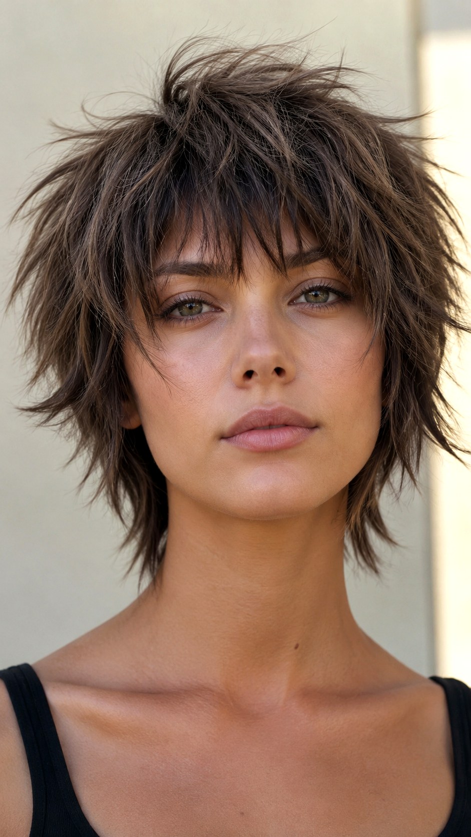Mushroom Brown Spiky Shattered Shag - 24 spiky hairstyle ideas