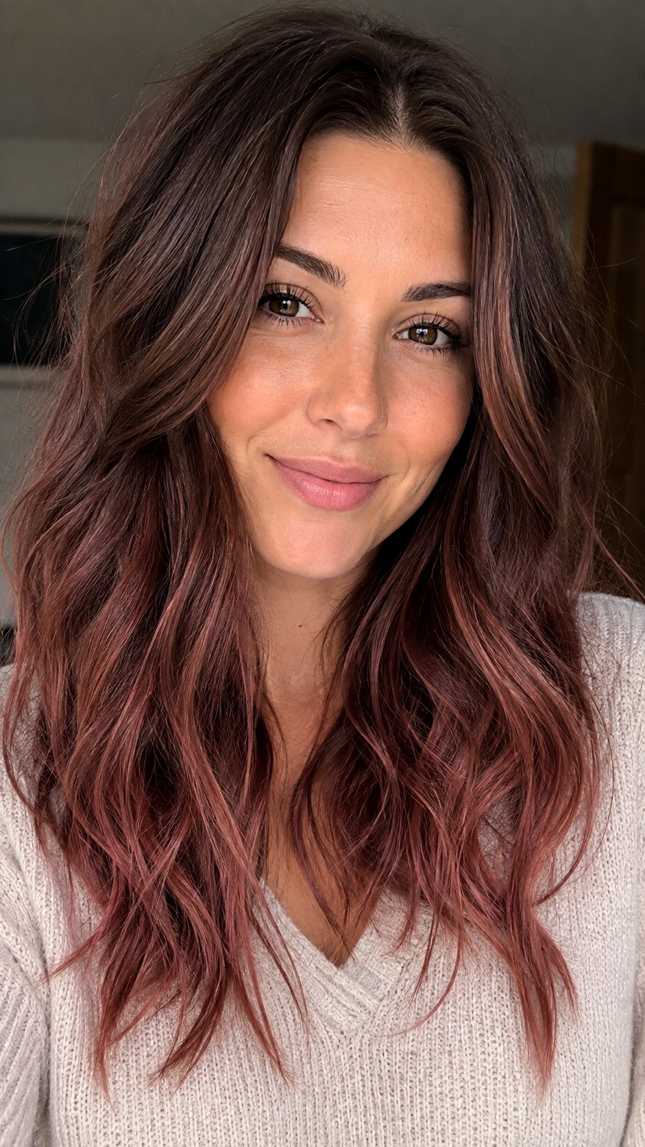 Muted Rose Brown Blended Melt - 20 red hair color ideas