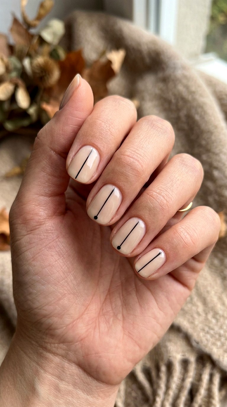 Neutral Spooky Season Nails - 23 simple halloween nail ideas