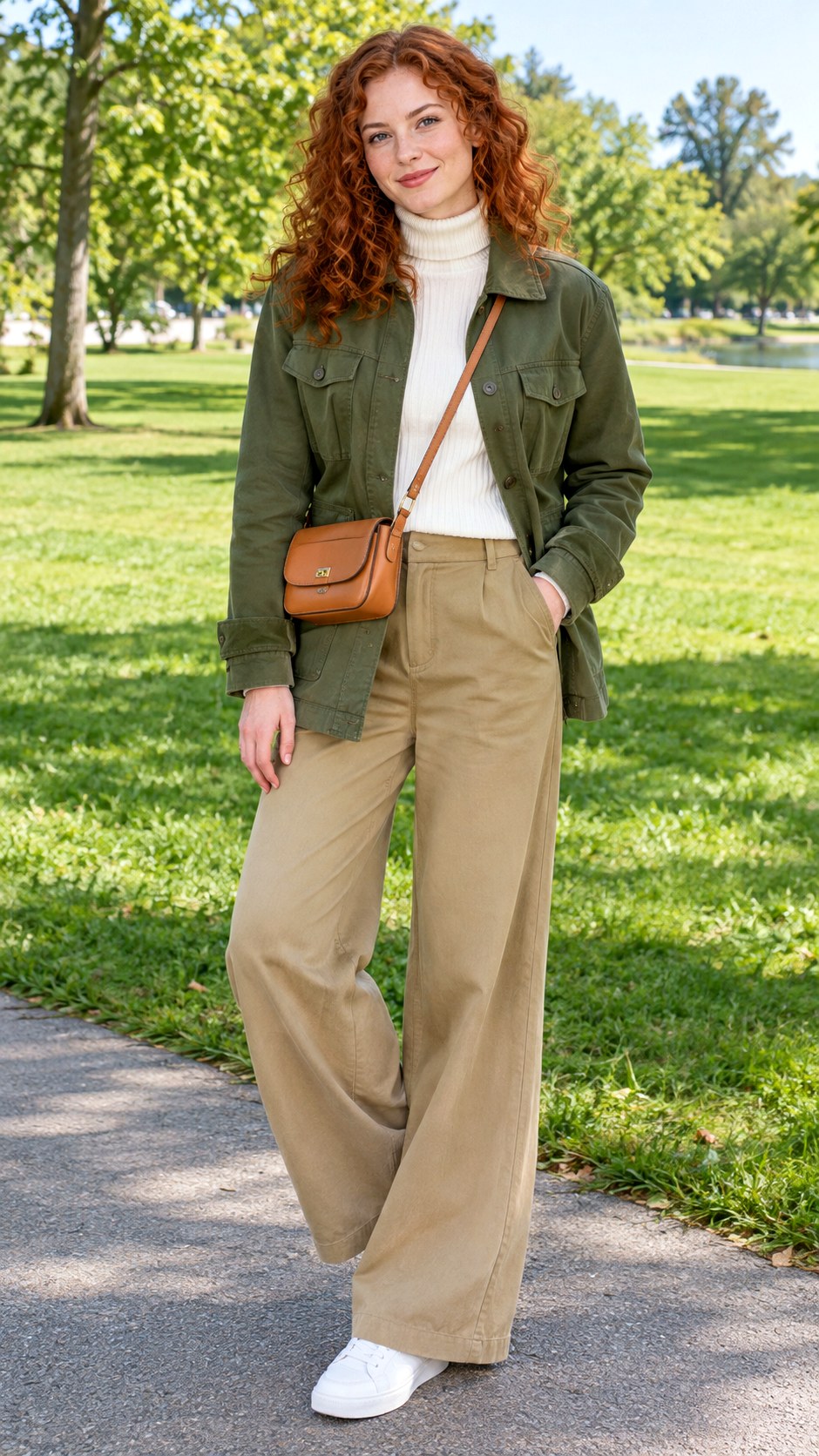 Olive Green Utility Jacket Outfit - 23 soft autumn outfit ideas