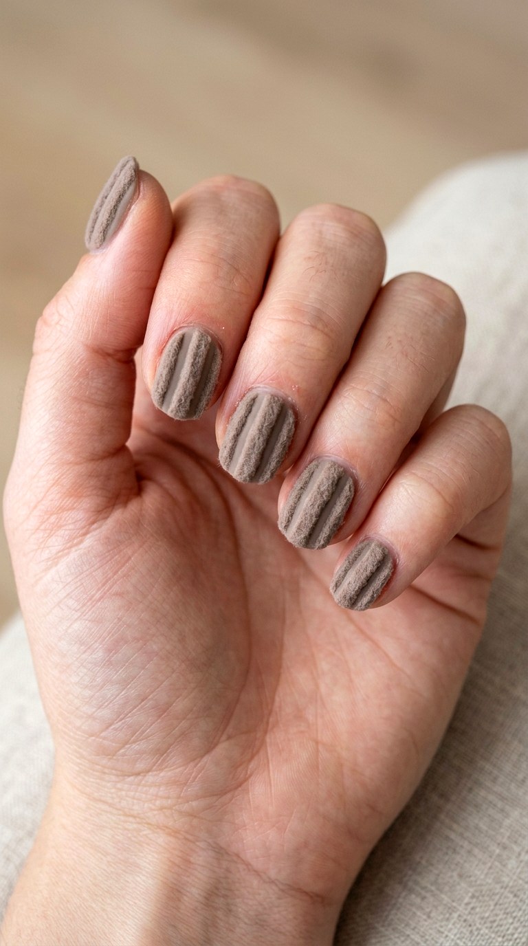 Oversized Turtleneck Matte Nails - 23 sweater nails fall nail art design ideas