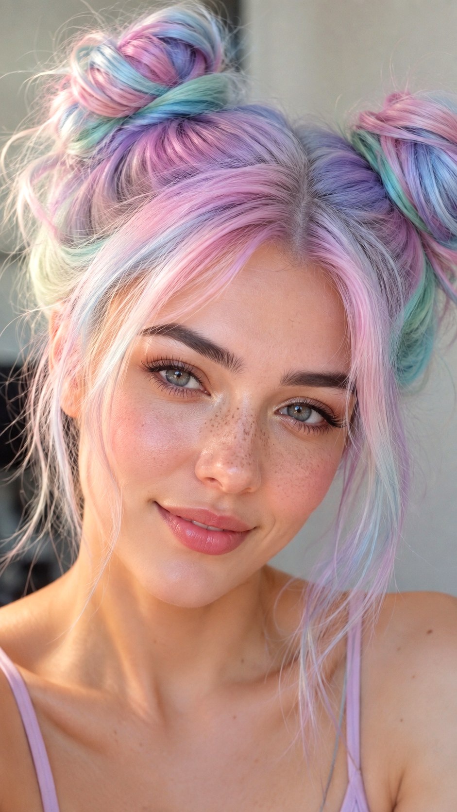 Pastel Galaxy Space Buns - 22 space bun hairstyle ideas