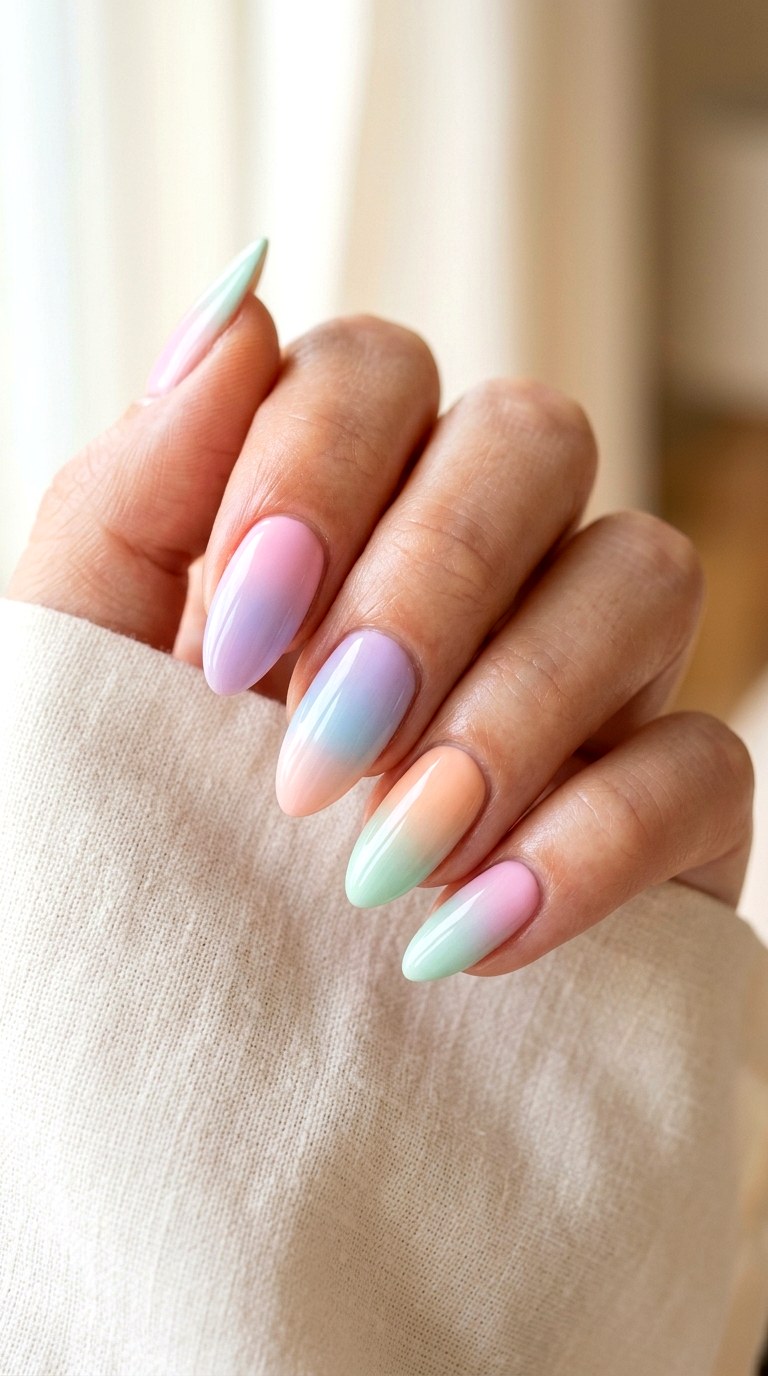 Pastel Ombre Nail Design - 23 teen nail ideas
