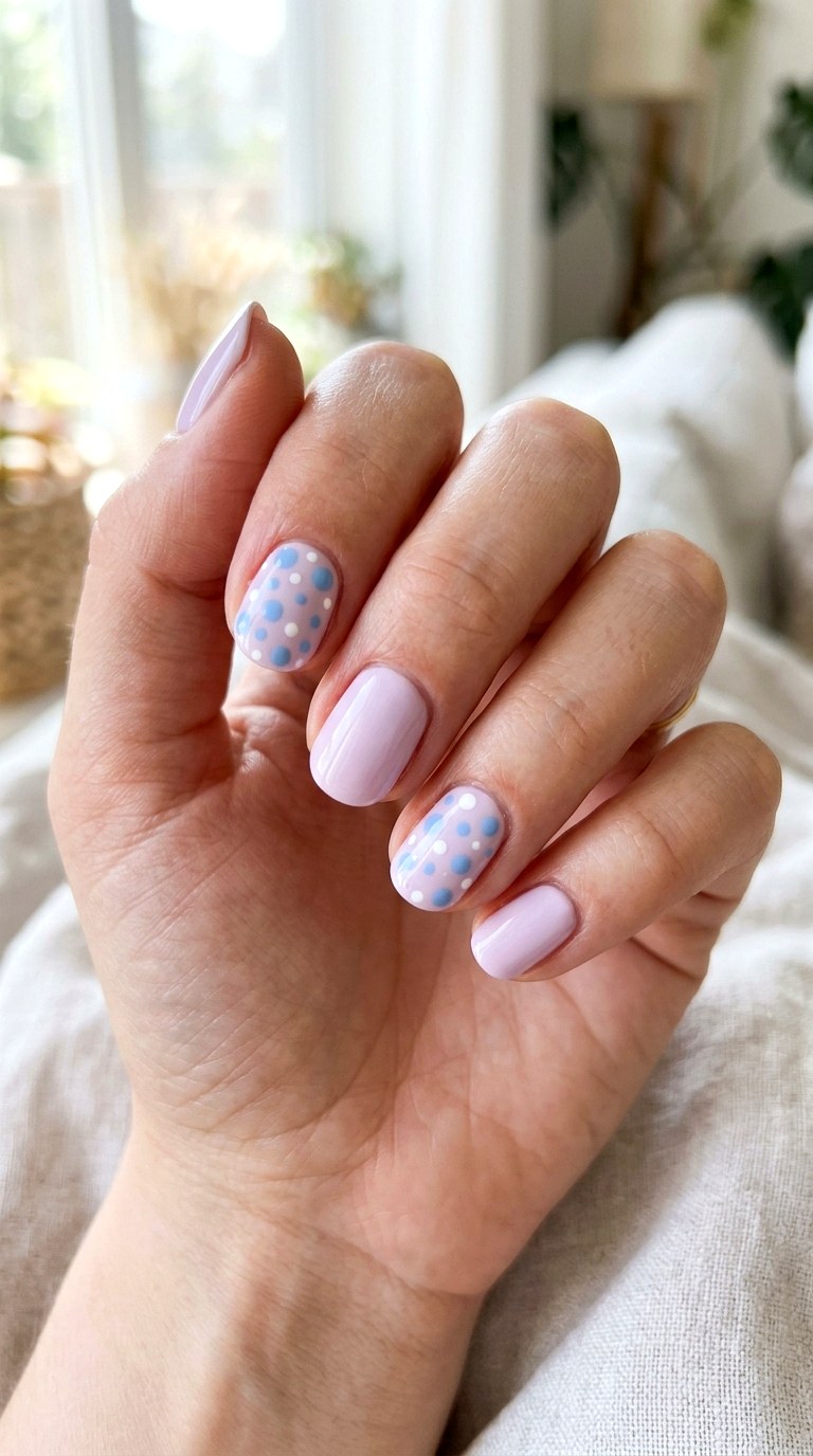 Pastel Purple Blue Polka Dots - 25 pastel purple blue nail ideas