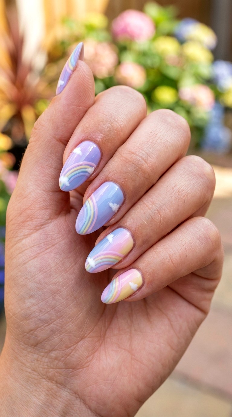Pastel Purple Blue Rainbow - 25 pastel purple blue nail ideas