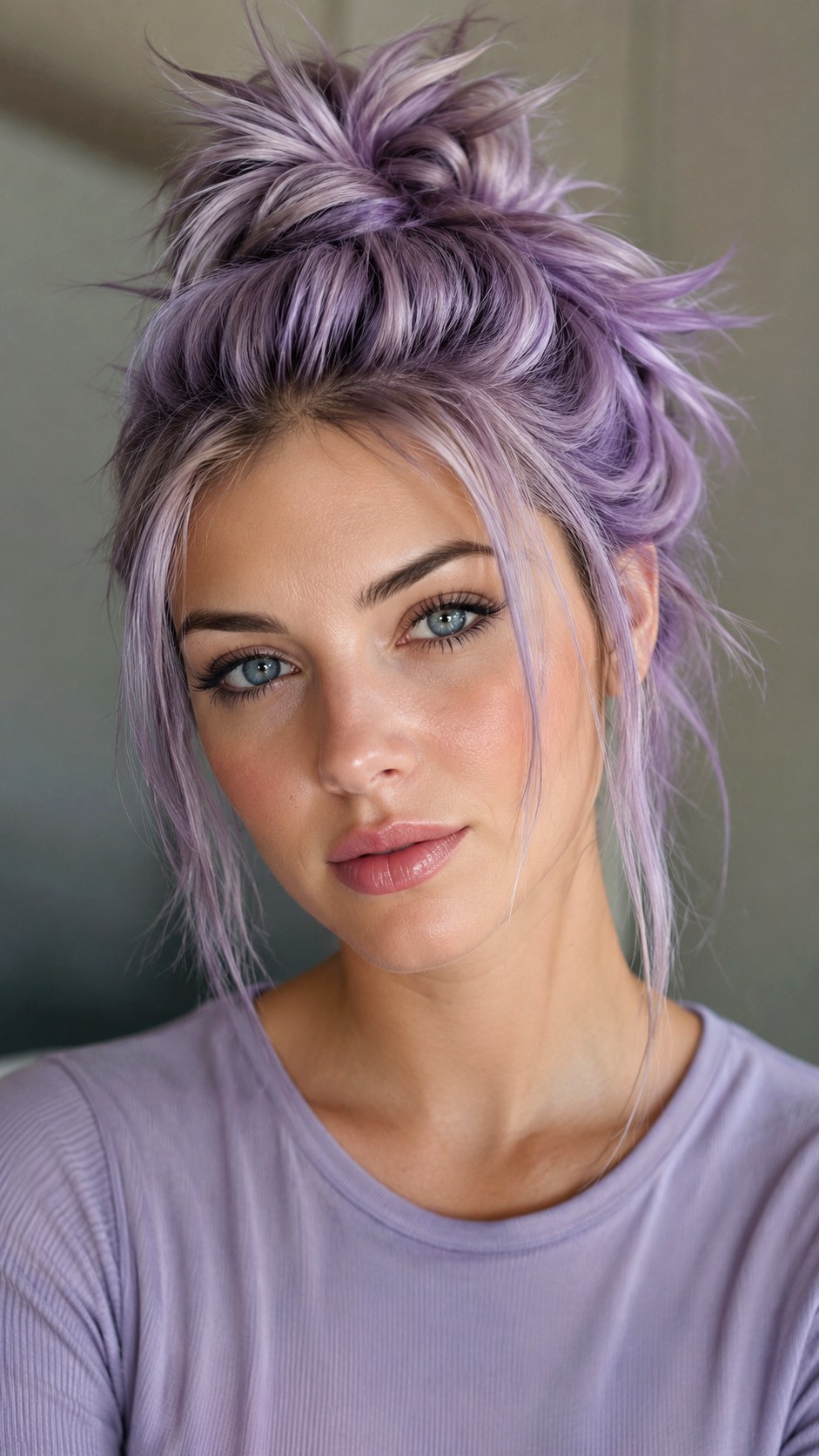 Pastel Tinted Spiky Bun Variation - 20 spike bun hairstyle ideas
